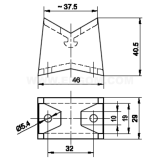Dimension drawing — Cable holder, UK-60 type